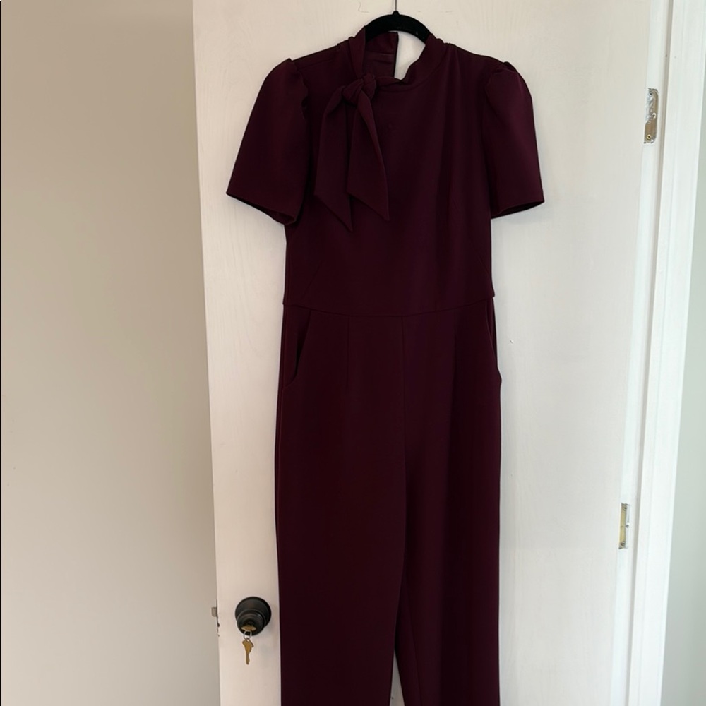 Maggy London Red Jumpsuit with Tailored Silhouette
